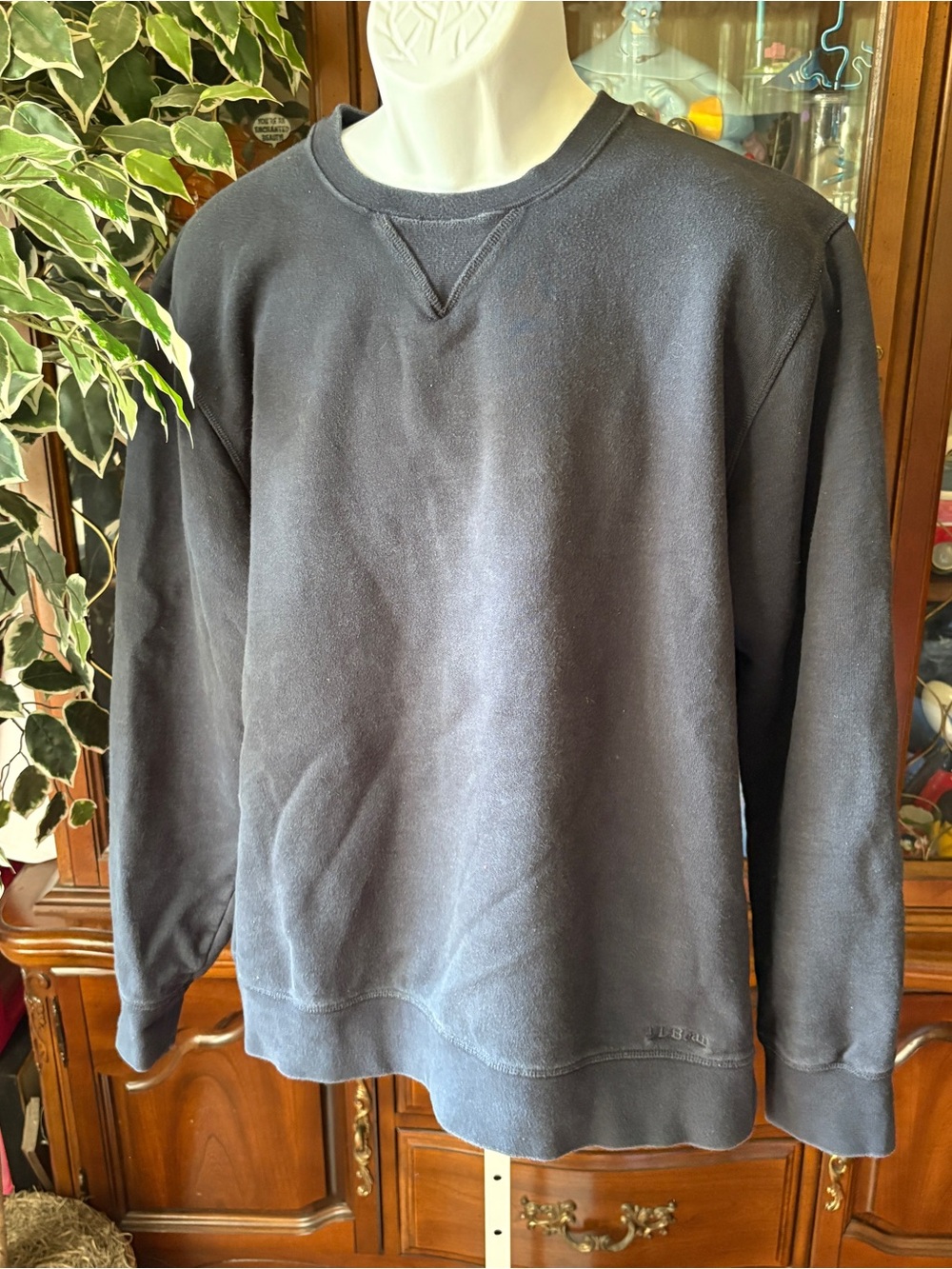 Vintage LL Bean Blue Grey Crewneck Sweatshirt Pullover Cotton Men’s Size XL Reg